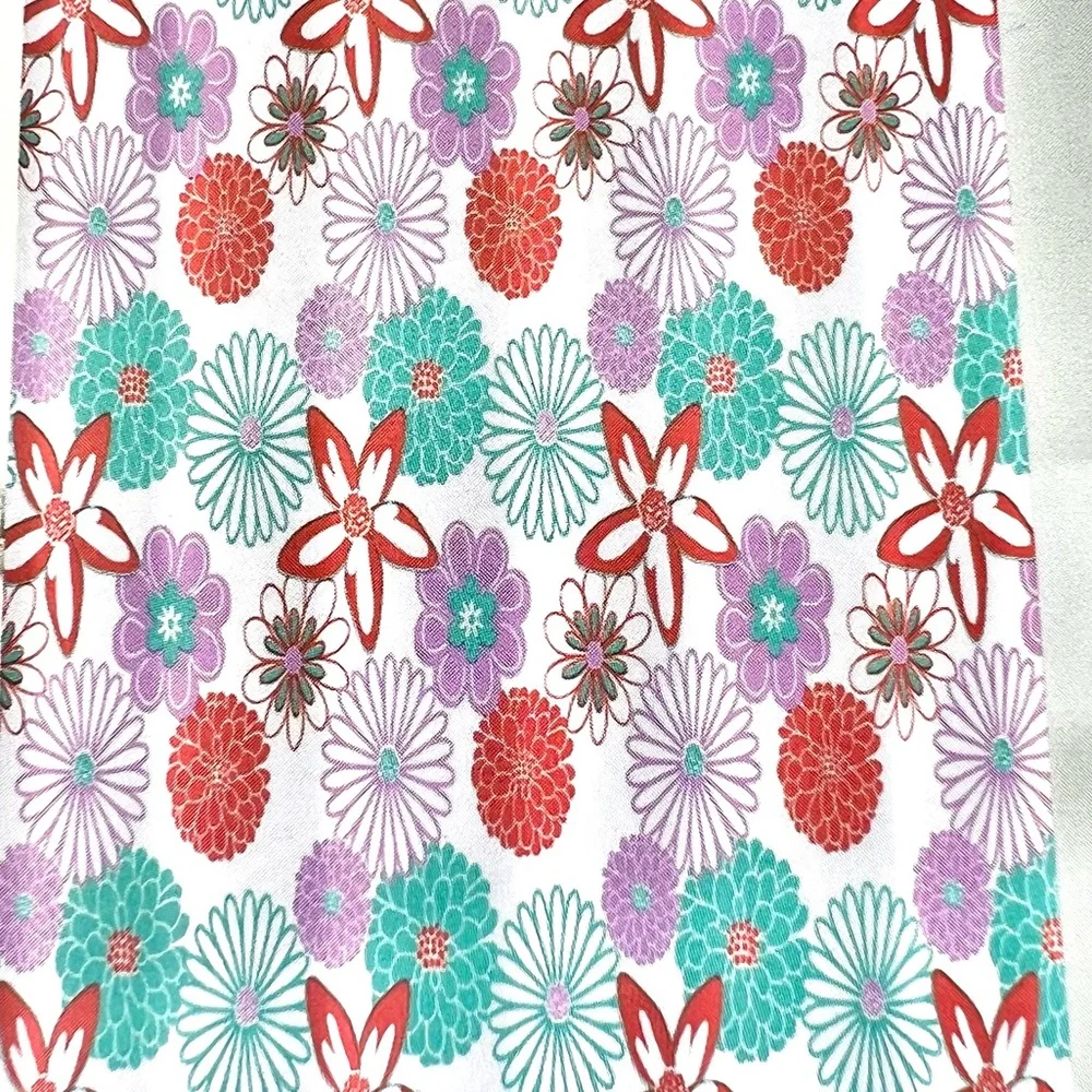 Retro Flowers Peva Shower Curtain Purple Blue Pink Flower Power 70’s